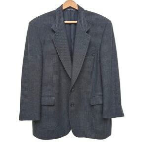 Jack Victor Pure Virgin Wool Blazer Made in Canada Gray Check 2-Button